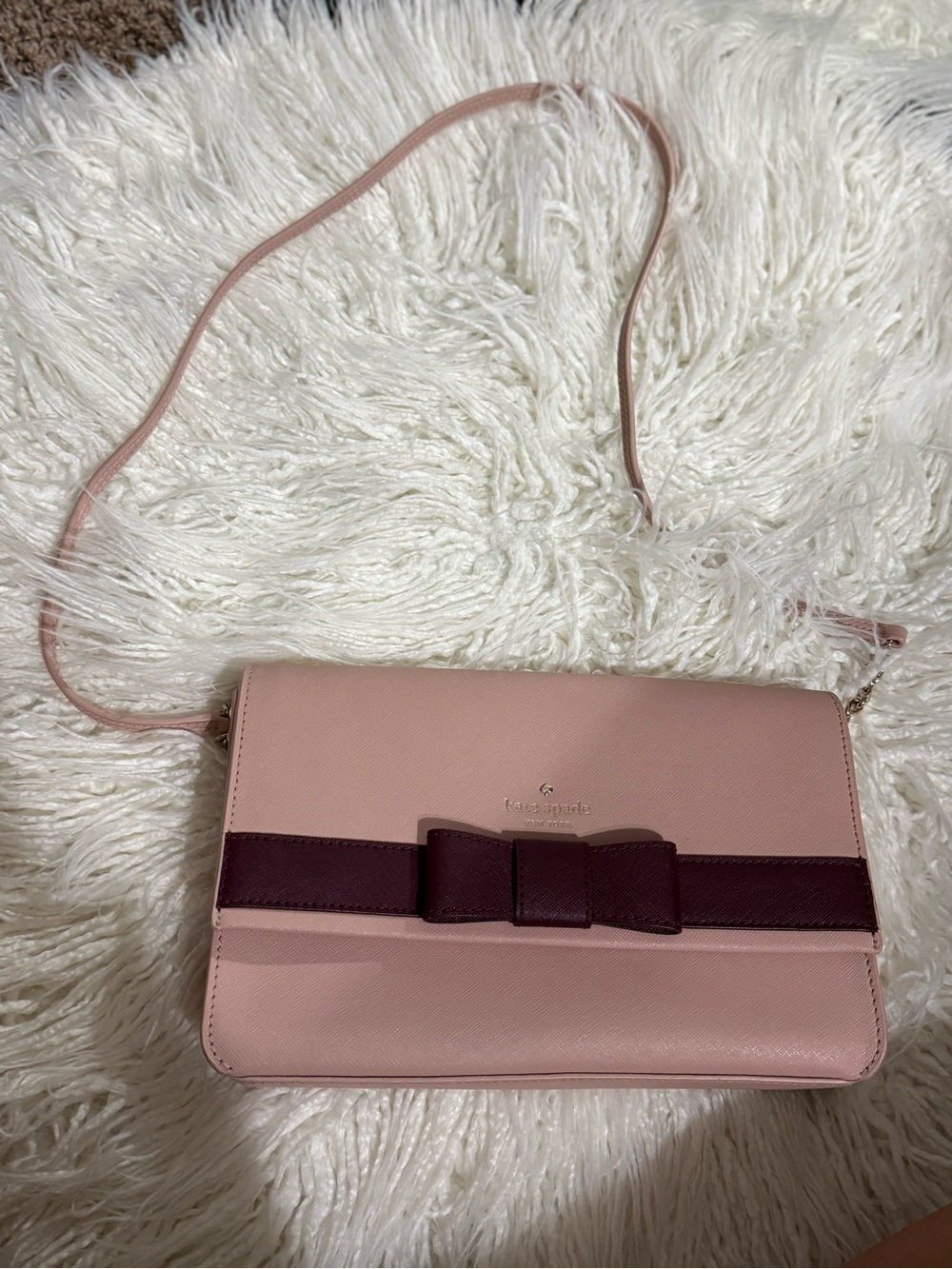 kate spade Pink and Burgundy Bow Crossbody Bag